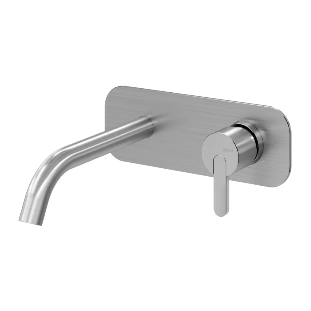 Wall basin mixer with single escutcheon. Spout with 200mm