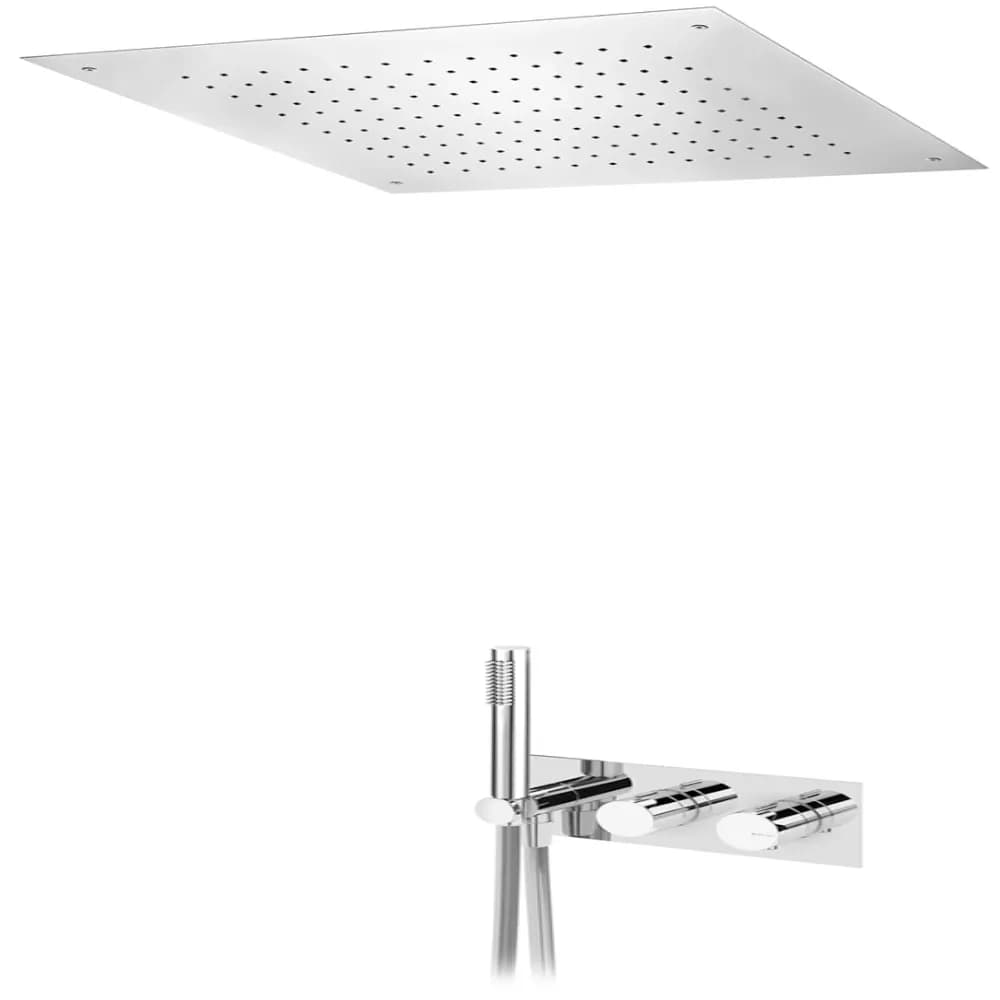 Opção: Chuveiro em INOX, de embutir no tecto 500x500 mm (Chuva)