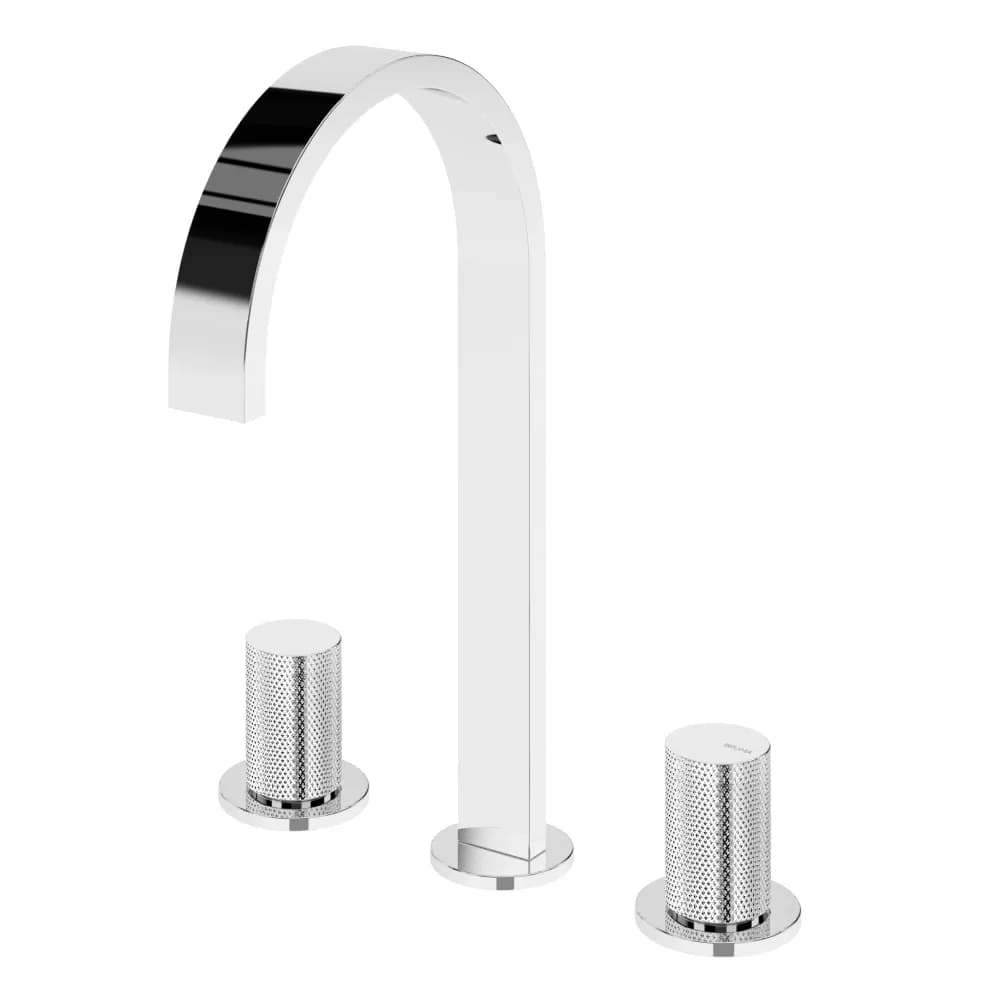 Deck-mounted, 3 hole basin mixer