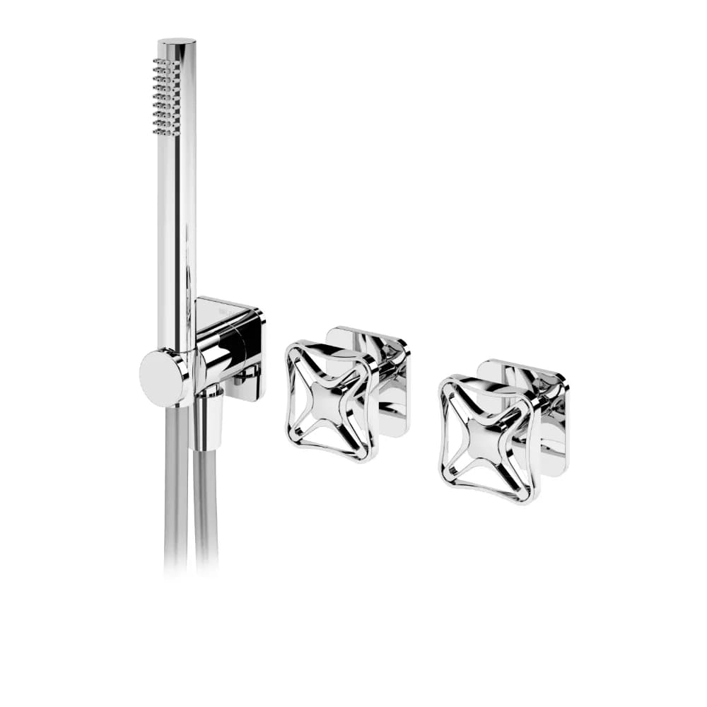 Progressive concealed 2 outlets mixer, with handshower set