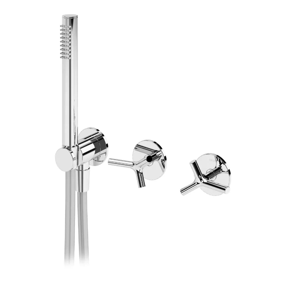 Progressive concealed 2 outlets mixer, with handshower set
