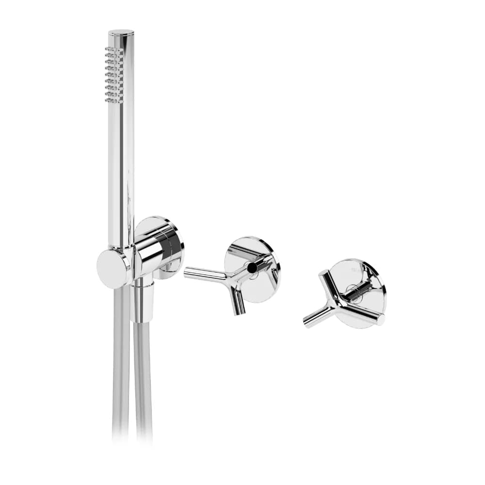 Progressive concealed 3 outlets mixer, with handshower set