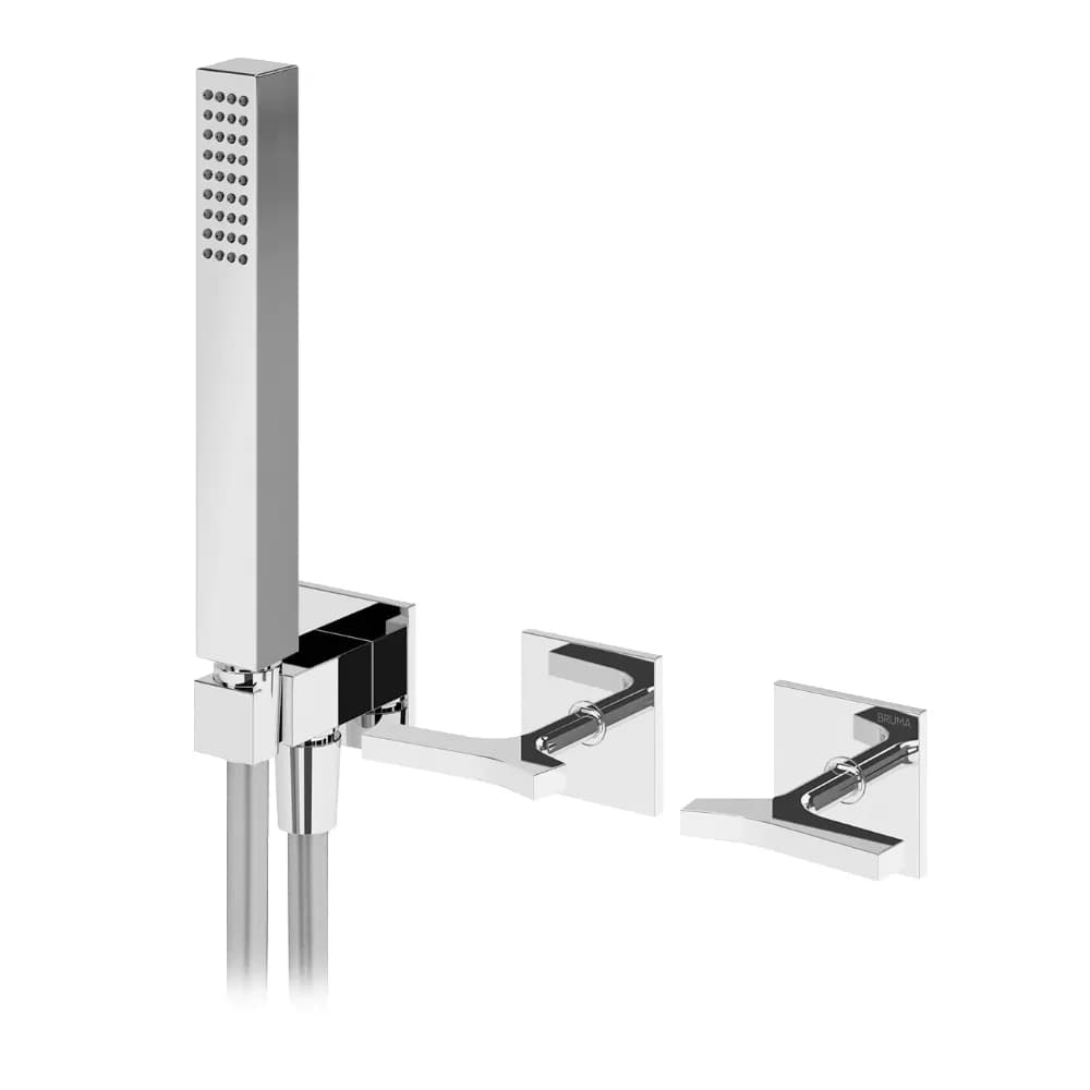 Progressive concealed 2 outlets mixer, with handshower set
