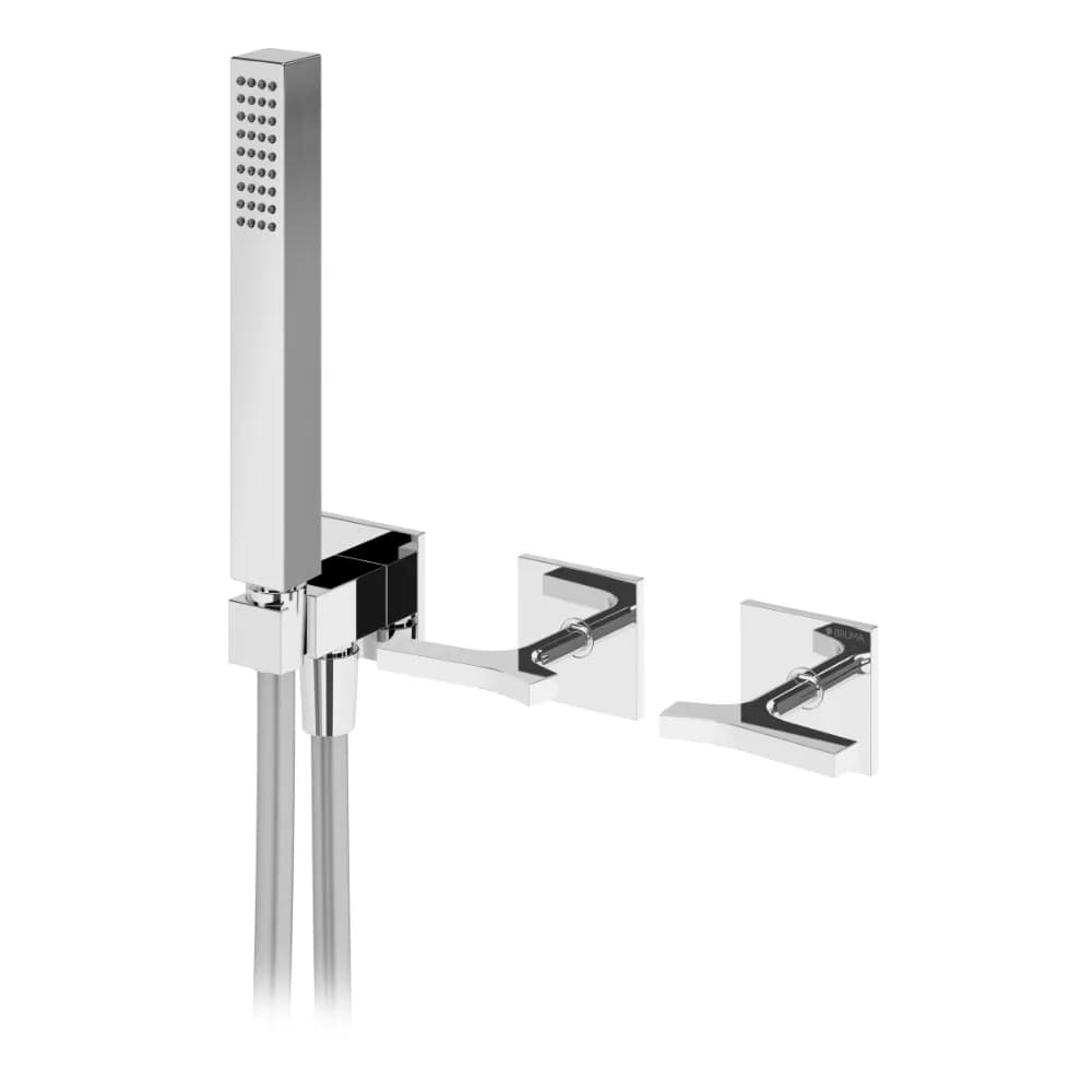 Progressive concealed 3 outlets mixer, with handshower set