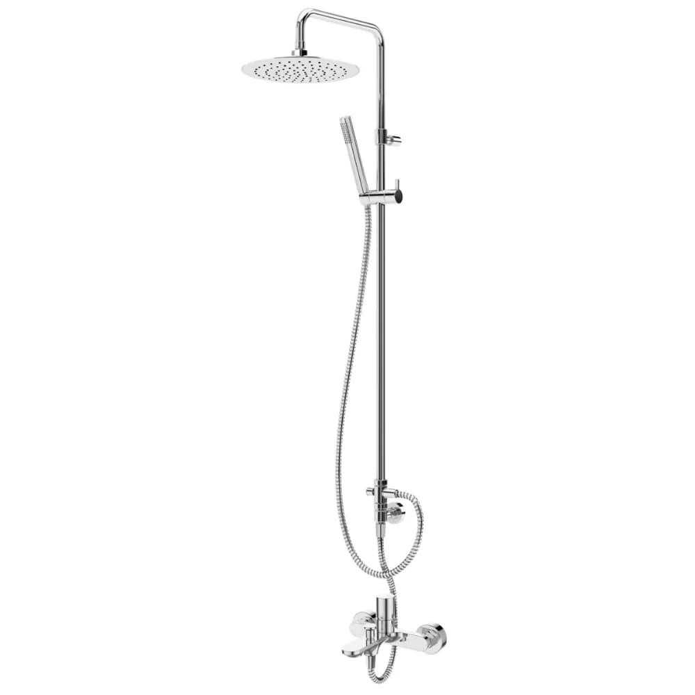 Bath-shower system for wall mounting with adjustable ABS head shower Ø230mm and shower rail