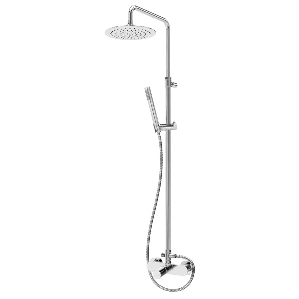 Shower system for wall mounting with adjustable ABS head shower Ø230mm and shower rail