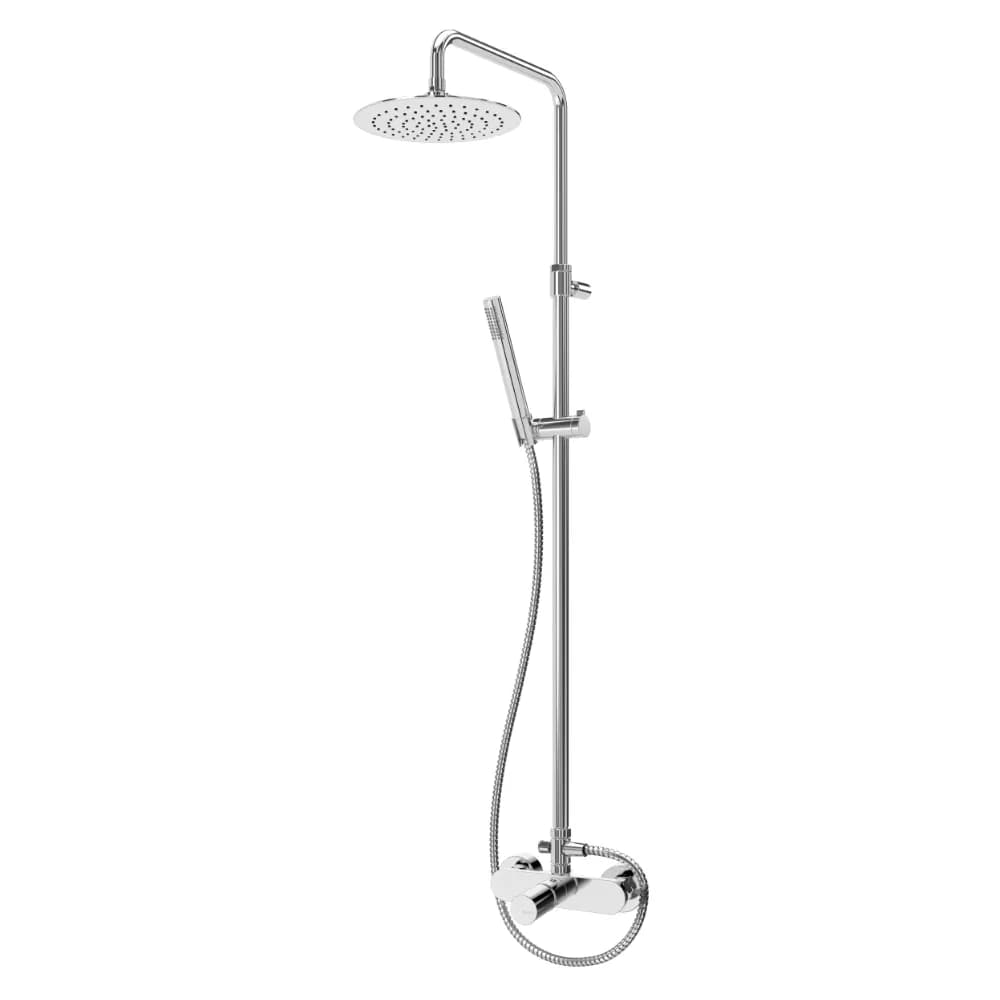 Shower system for wall mounting with adjustable Inox shower head Ø250 mm and shower rail
