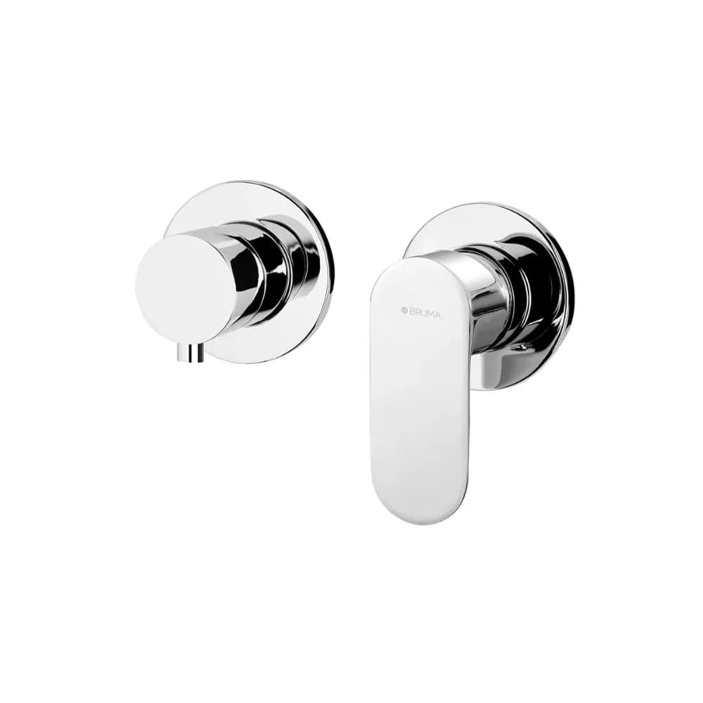 Concealed horizontal single lever mixer, with 2 outlets