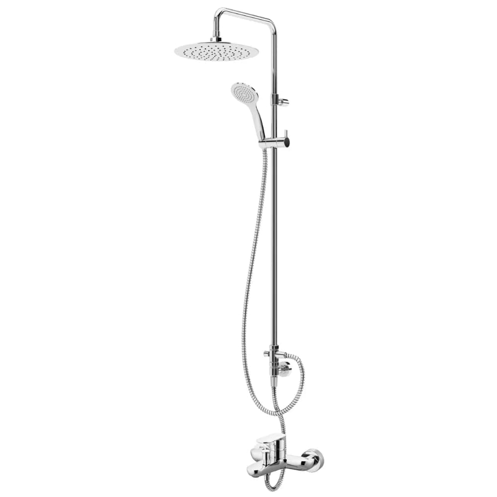 Bath-shower system for wall mounting with adjustable ABS head shower Ø230mm and shower rail