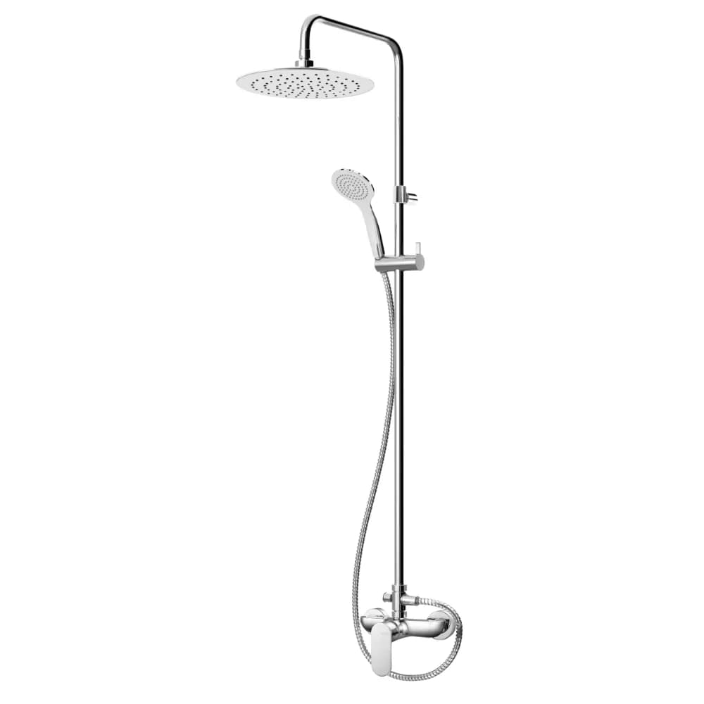 Shower system for wall mounting with adjustable ABS head shower Ø230mm and shower rail
