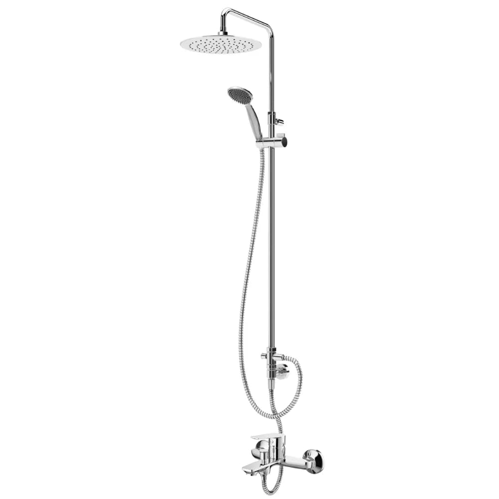 Bath-shower system for wall mounting with adjustable head ABS shower Ø230mm and shower rail