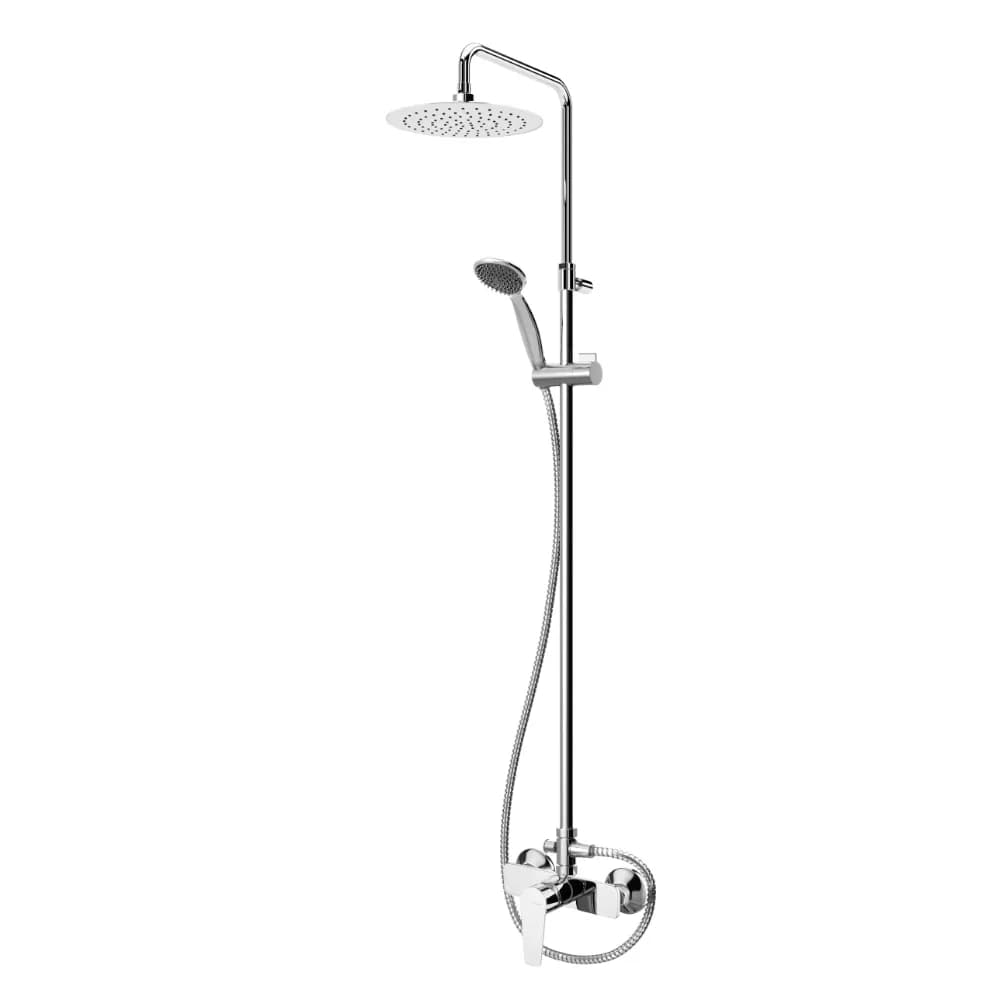 Shower system for wall mounting with adjustable ABS head shower Ø230mm and shower rail