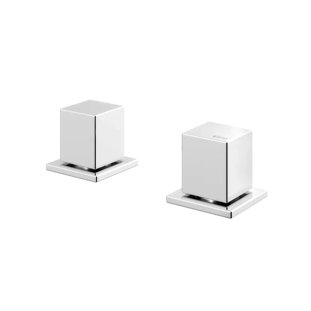 2 hole deck-mounted mixer, with 1 outlet
