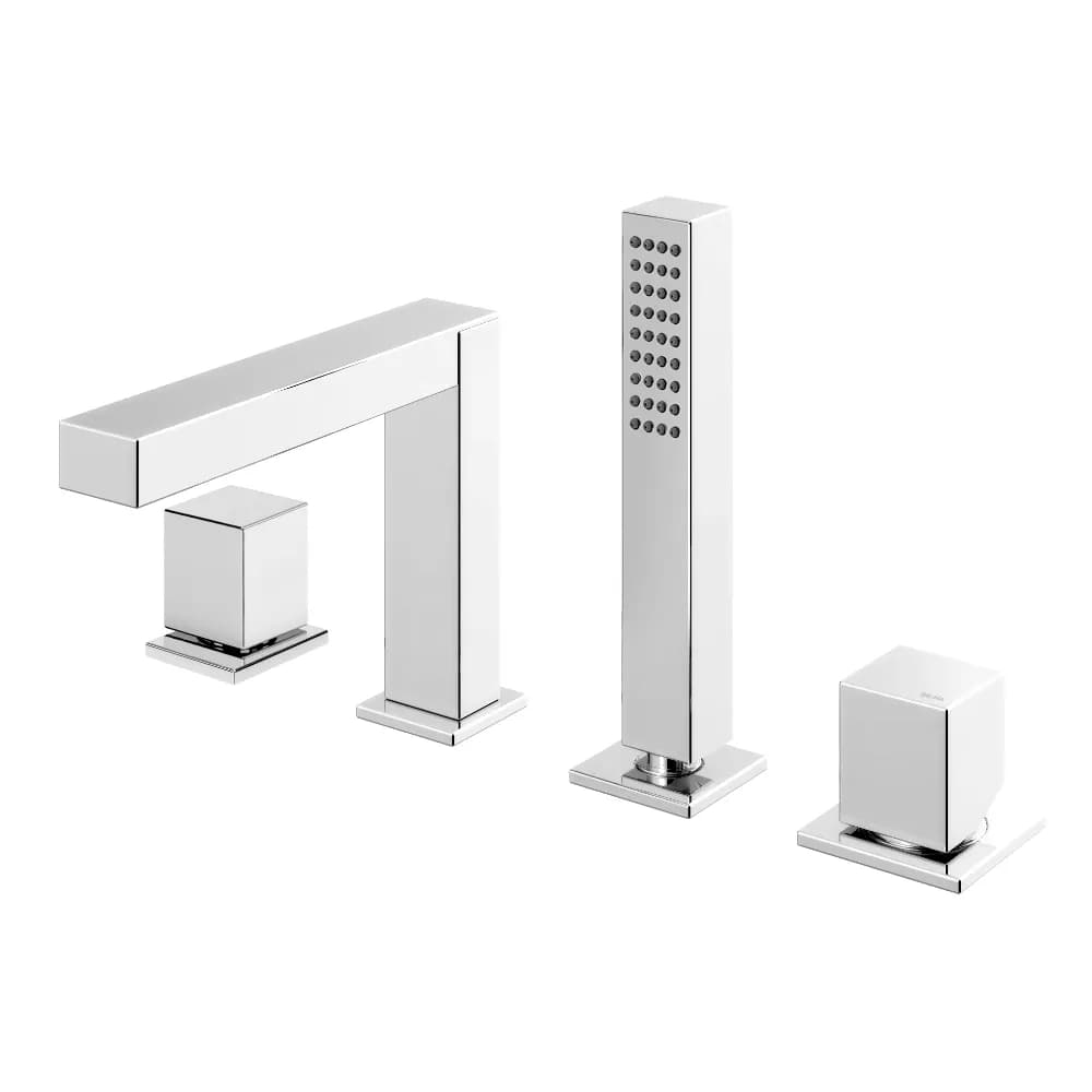 Deck-mounted 4-hole single-lever bath/shower mixer