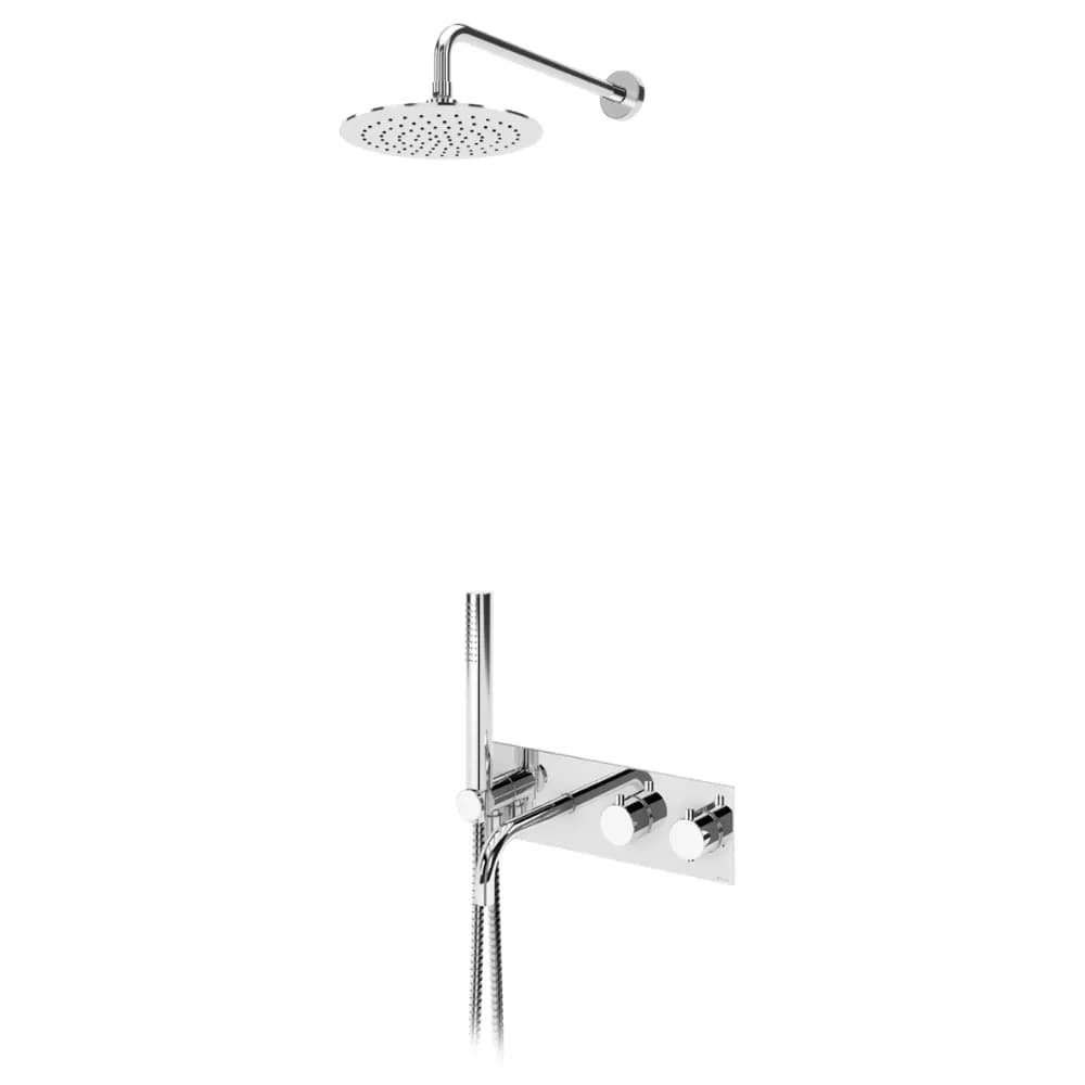 Thermostatic concealed bath-shower set with ABS shower head Ø230 mm, Elo handshower set and bath spout