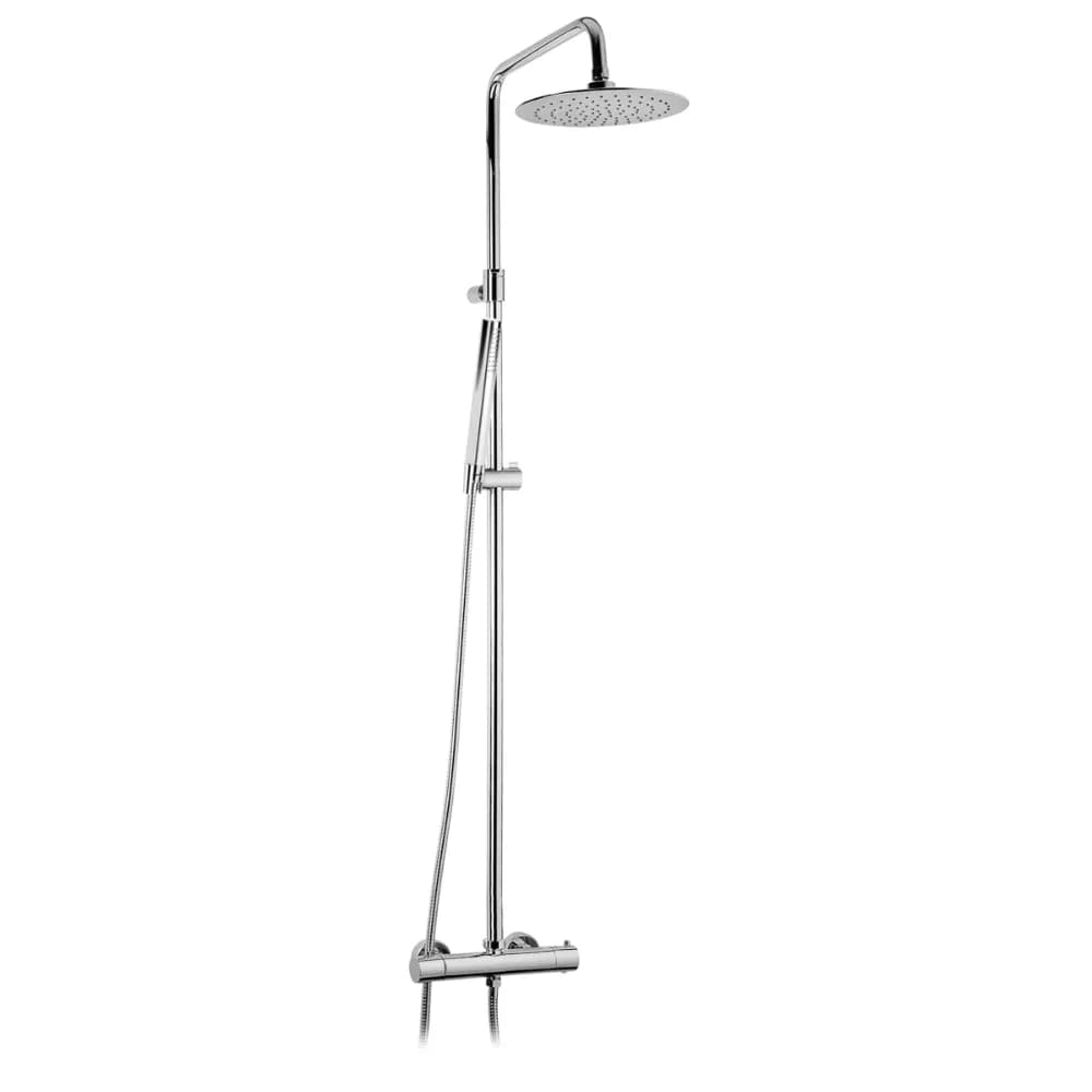 Thermostatic shower system for wall mounting with adjustable ABS head shower Ø230mm and shower rail