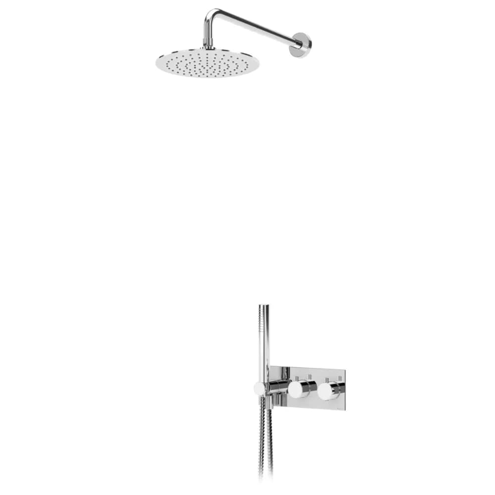 Thermostatic concealed shower set with ABS shower head Ø230 mm and Elo handshower set