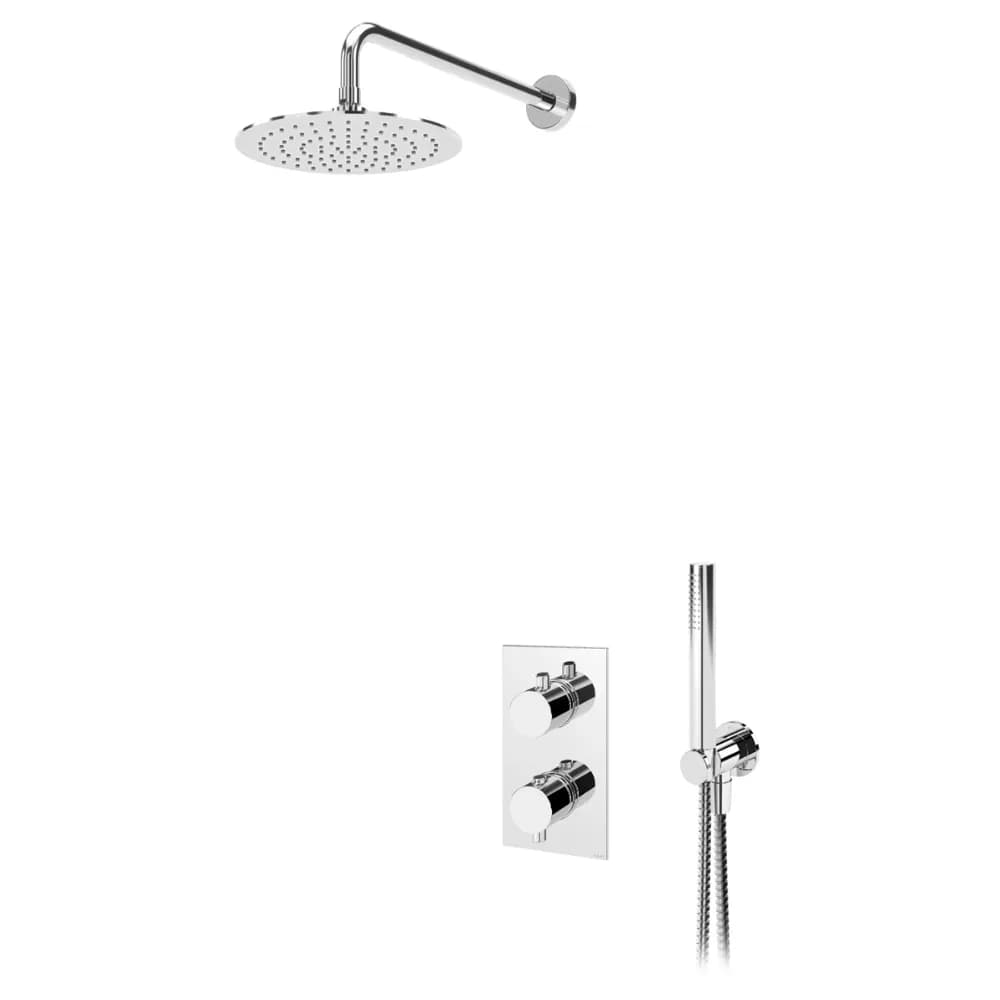 Thermostatic concealed shower set with ABS shower head Ø230 mm and Elo handshower set